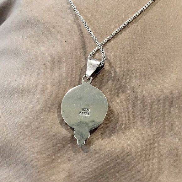 TAXCO Green Turquoise Sterling Silver Necklace - Picture 10 of 12